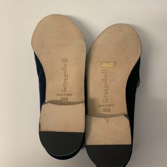 Bettye Muller Classic Loafers Blue Crush Velvet Shoes Regency Navy 7.5 38.5 Eur - Picture 8 of 12